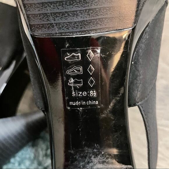 Michael Antonio black peep toe platform heels size 8.5 - Picture 10 of 10